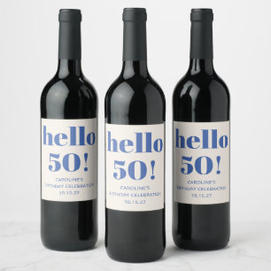 Etiqueta Para Botella De Vino Favor de fiesta de cumpleaños número 50 personaliz