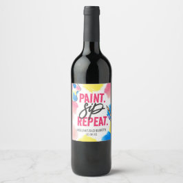 Etiqueta Para Botella De Vino Favor de fiesta de despedida de soltera Paint Sip 