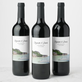 Etiqueta Para Botella De Vino Favor de la boda de Seychelles