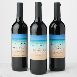 Etiqueta Para Botella De Vino Favor para la cena de ensayo de la boda en la play