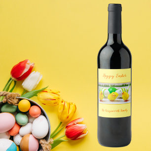 Etiqueta Para Botella De Vino Felices chicas de Pascua personalizadas