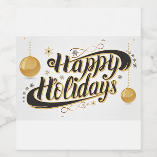 Etiqueta Para Botella De Vino Felices Fiestas