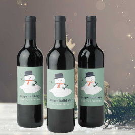 Etiqueta Para Botella De Vino Felices fiestas Navidades derritiendo la fiesta de