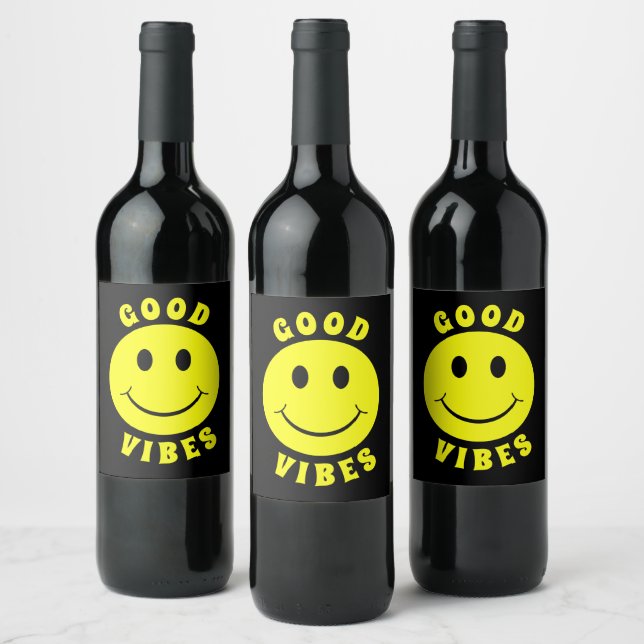 Etiqueta Para Botella De Vino Felices Videos Amarillos (Botellas)