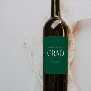 Etiqueta Para Botella De Vino Felicidades para una fiesta de graduación minimali