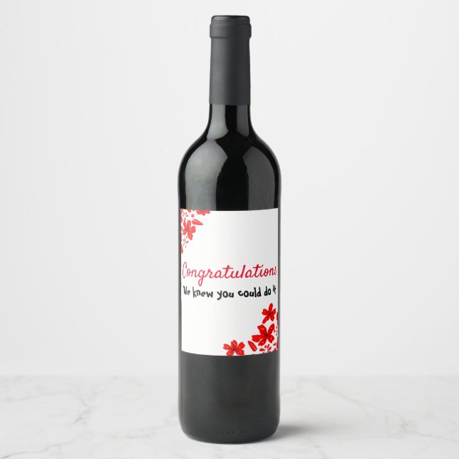 Etiqueta Para Botella De Vino Felicitaciones (Anverso)