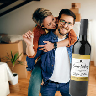 Etiqueta Para Botella De Vino Felicitaciones al agente inmobiliario por su nuevo