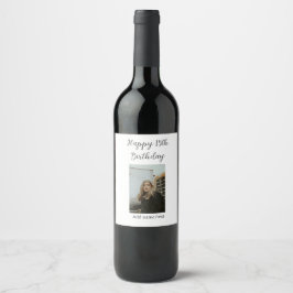 Etiqueta Para Botella De Vino Feliz 15 cumpleaños agregar nombre foto texto mode