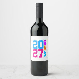 Etiqueta Para Botella De Vino Feliz Año Nuevo 2027