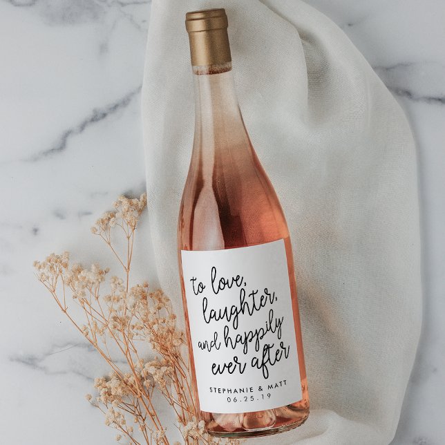 Etiqueta Para Botella De Vino Feliz | Boda personalizado (Subido por el creador)