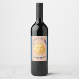 ETIQUETA PARA BOTELLA DE VINO FELIZ CUMPLEAÑOS A OTRO VIAJE ALREDEDOR DEL SOL