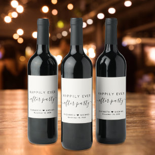Etiqueta Para Botella De Vino Feliz desde la recepción de la boda crema Fiesta