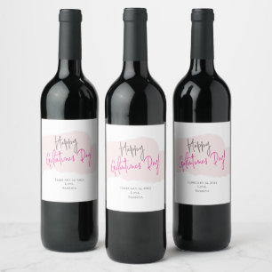 Etiqueta Para Botella De Vino Feliz Día de Galentine