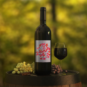 Etiqueta Para Botella De Vino Feliz Día de Galentine, etiqueta de vino