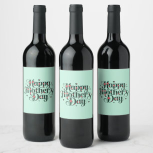 Etiqueta Para Botella De Vino Feliz Día de la Madre