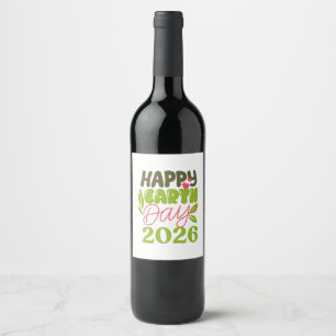 Etiqueta Para Botella De Vino Feliz Día de la Tierra 2026