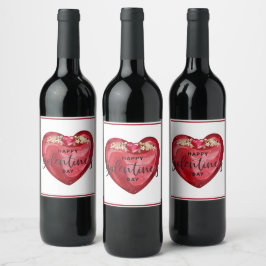 Etiqueta Para Botella De Vino Feliz Día de las Galentinas