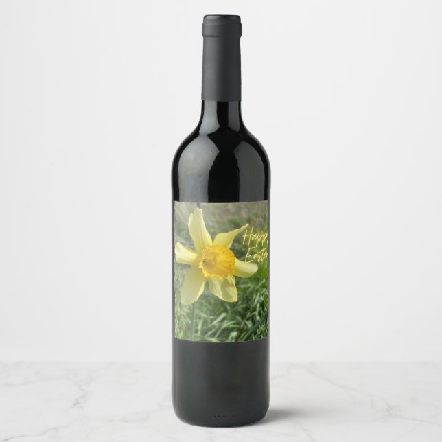 Etiqueta Para Botella De Vino Feliz Día de Pascua (Anverso)