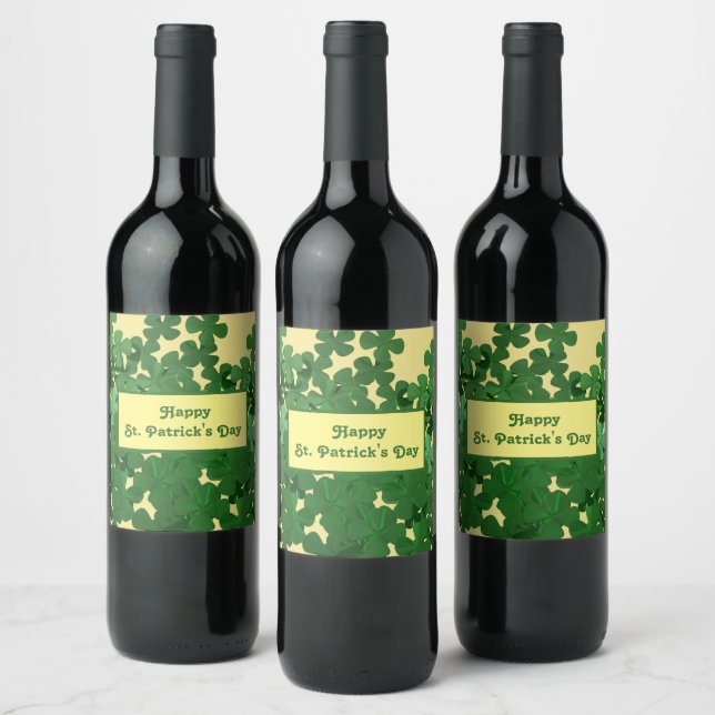Etiqueta Para Botella De Vino Feliz Día de San Patricio (Botellas)