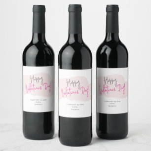 Etiqueta Para Botella De Vino Feliz Día de San Valentín