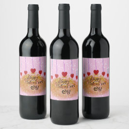 Etiqueta Para Botella De Vino Feliz Día de San Valentín