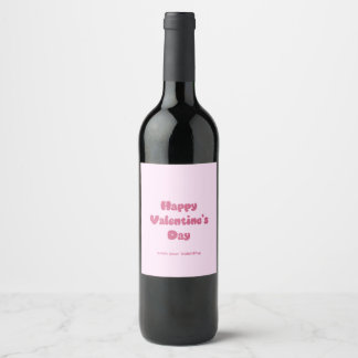 Etiqueta Para Botella De Vino Feliz día de San Valentín brillo