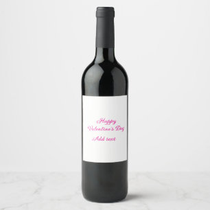 Etiqueta Para Botella De Vino Feliz día de San Valentín texto nombre mensaje ros