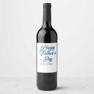 Etiqueta Para Botella De Vino Feliz día del padre gris nombre amor mejor papá de