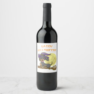 Etiqueta Para Botella De Vino Feliz Hallothanksmas Corgi Perro Halloween Thanksg