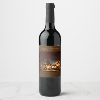 Etiqueta Para Botella De Vino Feliz Halloween