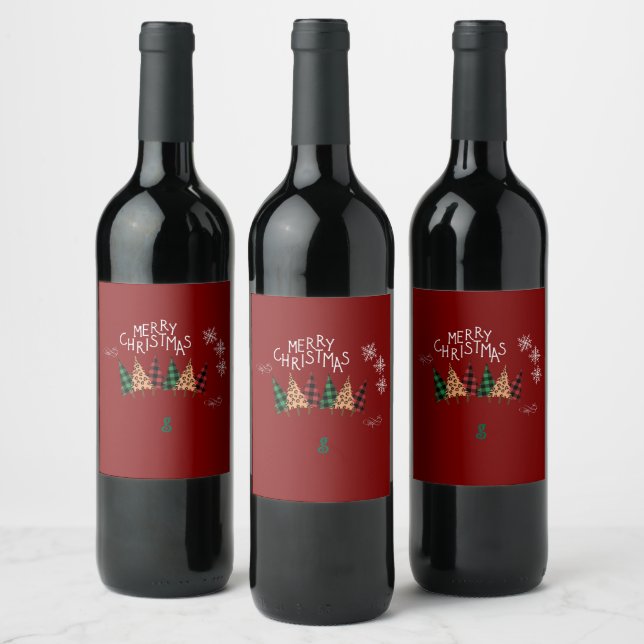 Etiqueta Para Botella De Vino Feliz Navidad (Botellas)