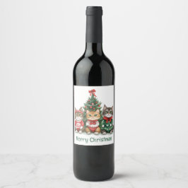 Etiqueta Para Botella De Vino Feliz Navidad
