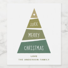 Feliz Navidad. Árbol geométrico verde de vacacione