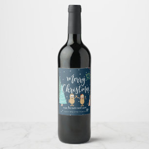 Etiqueta Para Botella De Vino ¡Feliz Navidad desde los locos de al lado!