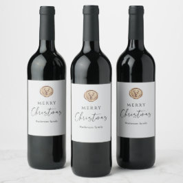 Etiqueta Para Botella De Vino Feliz Navidad Festivo Personalizado