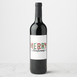Etiqueta Para Botella De Vino Feliz Navidad Navidades de la familia Regalos de c