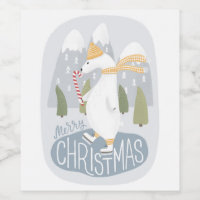 Feliz Navidad. Oso polar divertido de invierno