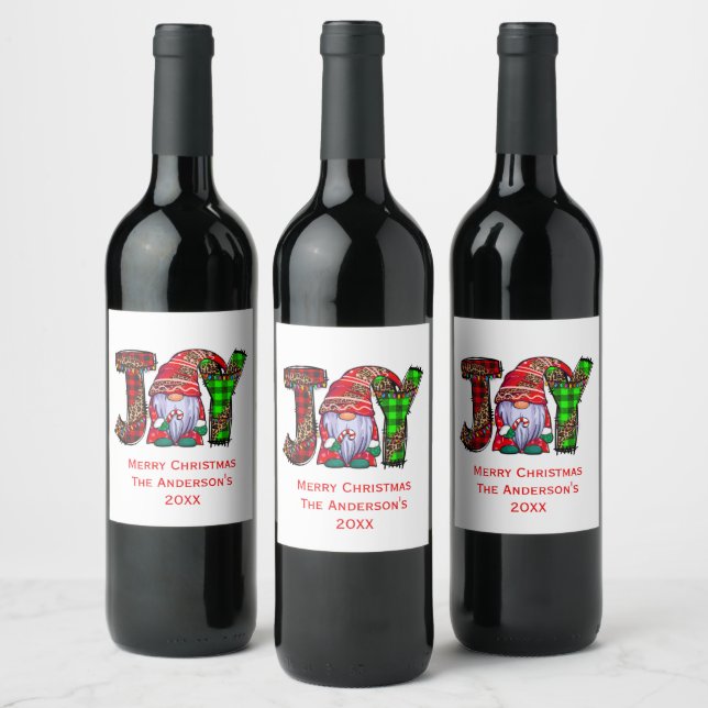 Etiqueta Para Botella De Vino Feliz Navidad personalizada (Botellas)