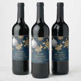 Etiqueta Para Botella De Vino Feliz Navidad Personalizado