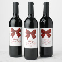 Feliz Navidad Personalizado | Lazo de Cuadros Rojo