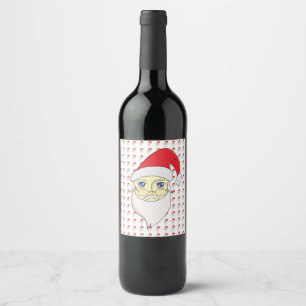 Etiqueta Para Botella De Vino Feliz Navidad Santa