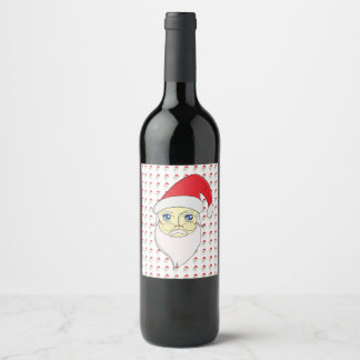 Etiqueta Para Botella De Vino Feliz Navidad Santa