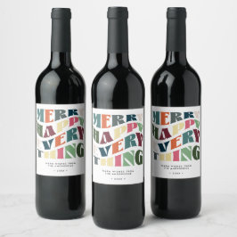 Etiqueta Para Botella De Vino Feliz Navidad Todo Groovy Navidades de vacaciones