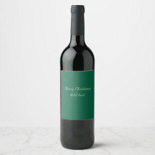 Etiqueta Para Botella De Vino Feliz Navidad verde plano fondo solo vacaciones