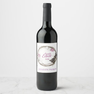 Etiqueta Para Botella De Vino Feliz Pascua