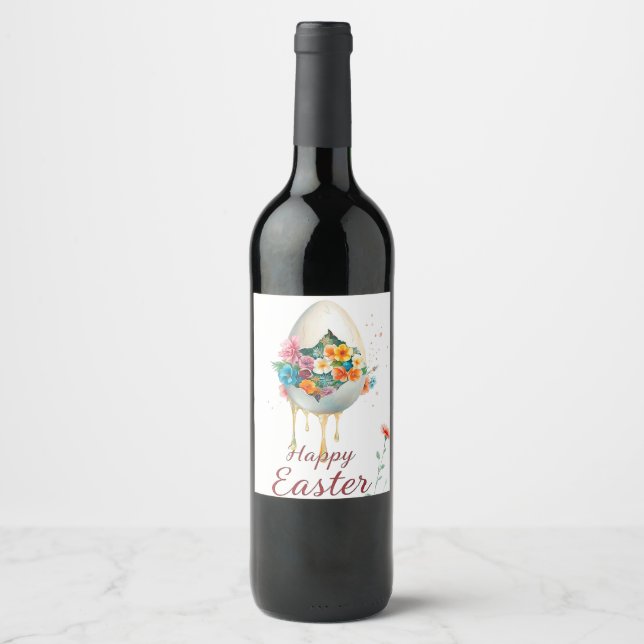 Etiqueta Para Botella De Vino ¡Feliz Pascua! (Anverso)