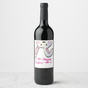 ETIQUETA PARA BOTELLA DE VINO FELIZ PASCUA