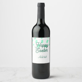 Etiqueta Para Botella De Vino Feliz Pascua huevos verdes pastel nombre fecha sim