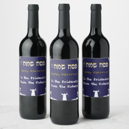 Etiqueta Para Botella De Vino Feliz Pascua Pesach feriado judío personalizado