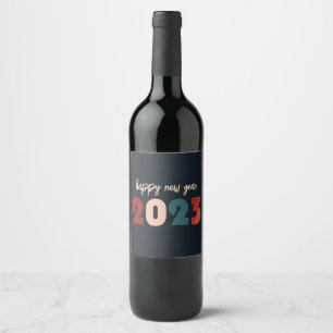 Etiqueta Para Botella De Vino Feliz texto del año nuevo 2023
